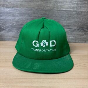 Vintage G & D Transportation Hat Cap Snapback Green Trucker USA Made